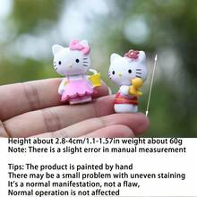 Sanrio 6件套Hello Kitty系列摆件，PVC材质，设计独特，是理想的礼物，用途广泛，适合圣诞节、情人节、收藏、装饰，也是送给女性的最佳礼物。