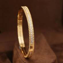 1pc Fashionable & Elegant Zirconia Studded Narrow Bangle Bracelet, Suitable For Daily Wear, Parties And Formal Events