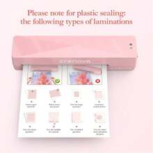 Crenova A4 Laminator Machine 4 In 1 Personal Desktop Hot & Cold With 10 Laminating Pouches No Bubbles 9 Inch Thermal Laminator For Home Office School Business Use Pink - Xem 4