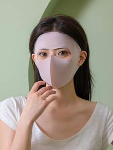 1 件装全新无缝塑形透明质酸女士面部防晒面膜，阻挡紫外线，优质尼龙，适用于眼部和面部 - 彩色 - 查看 10