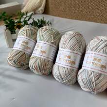 3 Batches Of 50G All Cotton Spray Dyed Yarn [3616] - All Cotton Thread, Handmade Knitting & Crochet Material, Vibrant Dopamine Colors, Suitable For Hats, Scarves And Other Handicrafts. Each Batch Is Approx. 160m ± 177 Yards