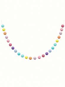 1 pièce Guirlande de boules en feutre tricotées, décoration suspendue pré-enfilée, bannière de pompons pour chambre d'enfant et chambre de fille, décoration murale pour fête de Noël et Nouvel An, toile de fond photo, cadeau pour la Saint-Valentin et anniversaire