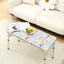 Mesa plegable portátil, pequeña mesa de camping de 2 pies con soportes de malla, aluminio ligero y altura ajustable - Flores florecientes. - Ver 11