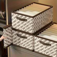 1 pièce Boîte de rangement pour vêtements grise avec poignée, organisateur de garde-robe, boîte de rangement à tiroirs, organisateurs de placard pliables en tissu pour vêtements, jeans, pulls, soutiens-gorge, boîte de rangement multifonctionnelle pour dortoir pour jouets et vêtements, pour décorations d'automne, décorations de fête, décorations de chambre, décorations de maison, décorations de chambre à coucher