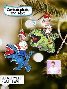 Cadouri de Crăciun personalizate cu mașinuțe, decorațiuni drăguțe pentru copii care călăresc mașinuțe în formă de dinozaur, decorațiuni cu pandantiv pentru bradul de Crăciun, cadouri de Crăciun, decorațiuni foto personalizate, decorațiuni interesante, decorațiuni de festival, decorațiuni de Crăciun, cadouri pentru copii de Crăciun