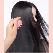 3件套头皮按摩刷，舒缓头皮压力，促进头发生长，男女通用沐浴刷 - 让洗发更轻松快捷，适合在家打造沙龙级发型 - 白色+粉紅色 - 查看 4