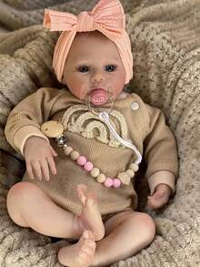 48cm Realistic Reborn Baby Doll - 18 Inch Full Body Silicone Vinyl Girl Doll Art Doll - Lifelike Newborn Handmade Doll Toy - Gift For Children 3+ Years Old (Pacifier Random) - Multicolor - View 2