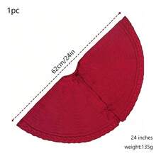 1pc Christmas Tree Skirt, Red Beige Knitted Holiday Tree Bottom Cover, Festive Round Rug, Classic Christmas Decoration, Warm Winter Home Decoration, Suitable For Living Room, Fireplace, Office, Holiday Celebration, Christmas Tree Bottom Decoration, Indoor Holiday Decoration Christmas Decorations Room Decor