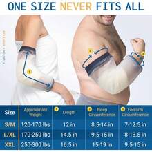 Line Shower Cover | Available In 3 Sizes | Reusable IV & PICC Line Sleeve | Waterproof Cast Cover Elbow | PICC Line Covers Upper Arm Wound (Weight: 220-300 Pounds)