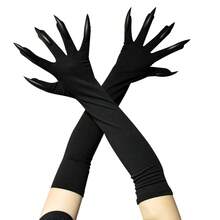 1 Pair Halloween Long Vampire Claw Gloves, Stretchy Sexy Witch Cosplay Prop Gloves, Suitable For Party Performance - Multicolor - View 10