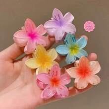 12 Mini Randomly Colored Egg Flower Hair Clips, Gradient Flower Design, Elegant And Cute Headwear Set, Suitable As Birthday Gifts, Christmas Gifts, Daily Travel Decorations, Etc - Multicolor - View 13