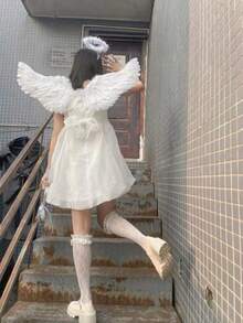 1pc Colorful Feather Angel Wings Costume Prop Fordults, Suitable Foralloween, Cosplay, Photography, Performancesdisfraz Niña