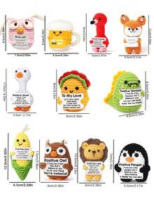 手工企鹅礼品、趣味钩针企鹅挂饰、减压鲨鱼、创意钩针蜜蜂/玉米环鼓励装饰配件、桌面装饰、积极座右铭卡、铜钥匙扣饰物、桌面多肉植物/蔬菜装饰、积极礼物 - 多種系列 - 查看 5