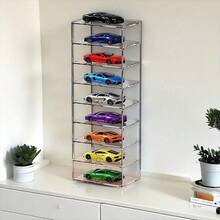 1pc 4WD Racing Car Model Display Stand - 7/8 Tier Transparent Acrylic Figurine, Doll, Makeup Organizer Display Case - Dust-Proof Flip Cover Sunglasses Holder - Home Storage & Hobby Enthusiasts Ideal Choice - Durable Structure Design - Holiday Gift