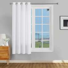 1 件/2 件现代纯色遮光窗帘，带顶部环圈/透明窗帘，保护隐私并过滤光线/客厅简约窗帘/卧室半透明垂直窗帘，白色 - 白色 - 查看 12