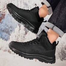 Winter Snow Boots For Men Water Resistant Warm Fur Lined Anti Slip Work Ankle Shoes Casual Lightweight Hiking Outdoor Trekking Boot