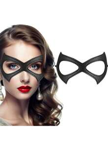 1 Women's Halloween Costume Sexy Mask Eye Mask Cosplay PU Leather Adjustable Mask Masquerade Catwoman Mask Party Carnival Outfit Props