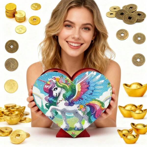 SNA Nuevo estilo 2025 Maceta ahorradora Pintura de diamantes 5D creativa Hucha con forma especial de rosa roja Pintura de diamantes 5D Frasco de almacenamiento de regalo de cumpleaños Frasco de almacenamiento de monedas