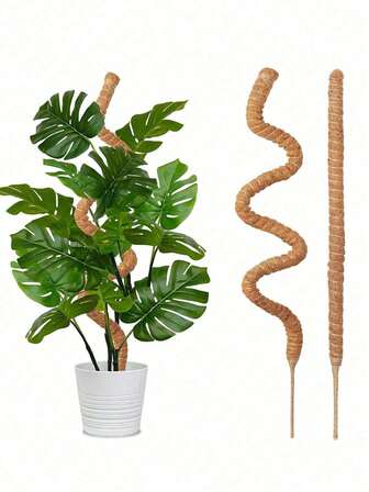 1pc Turtle Shell Bamboo Moss Pole, Adjustable Plant Support , Indoor Potted Plant Trellis, 15.7 Inch Coconut Fiber Pole Plant Climbing Frame, Suitable For Moss, Pothos And Other Vining Plants