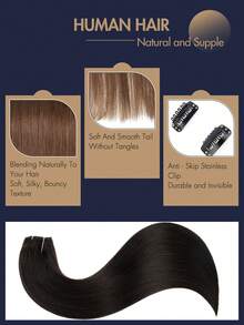 1 件 Remy 真人发片 3/4 纬纱金色棕色黑色 100% 巴西真人发片 12 英寸 - 24 英寸 5 片夹式接发无缝自然直发完美适合长发接发、接发直发纹理自然发片接发 - 彩色 - 查看 6