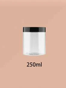 Tubos de plástico transparentes de boca larga com tampas redondas, adequados para armazenar loções, cremes, pomadas, etc.