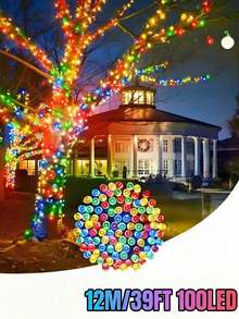 20/50/100/200 LED Solar Powered String Lights - 8 Modes, Solar Christmas Lights, IP65 Waterproof Fairy Lights, Suitable For Yard, Fence, Balcony, Party, Christmas Tree, Wedding, Garden Camping Decor, Perfect For Outdoor Christmas Garden Party (Warm White/White/Colorful/Purple) - Black - View 20