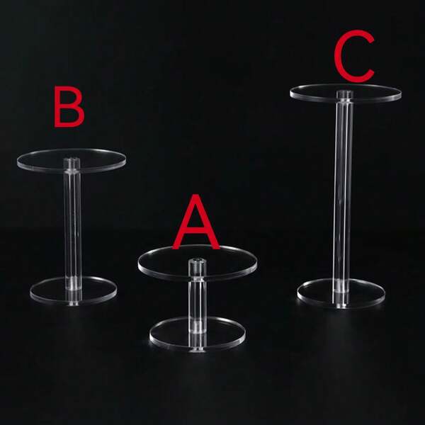 Acrylic Multi-Size Round Display Stand, Transparent Hand Gesture Doll Display Stand, Cosmetics, Perfume, Small Items, Acrylic Jewelry, Watch Display Stand.
