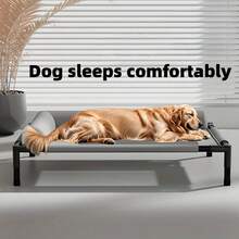 Elevated Dog Bed With Cooling Ventilated Mesh Base - All-Season Raised Pet Cushion, Durable Polyester Frame, Portable Indoor/Outdoor Bed For Small To Medium Breeds, Easy Assembly Modern Design, Extra Large Dog Bed, Highquality Fabric, Home Pets, Sturdy Construction