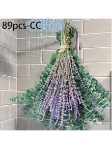 89支薰衣草、桉树和芦苇花束 - 舒缓香气，自然优雅，适合家居、办公室、婚礼装饰 - 秋季和圣诞节装饰