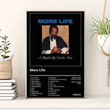 1pc "More Life" By Drake - Frameless Canvas Print Poster, Modern Artistic Wall Decor With Music Theme, Waterproof Artwork For Living Room, Bedroom, Office, Dining Area - Unique Gift Idea, Preppy Room Decor