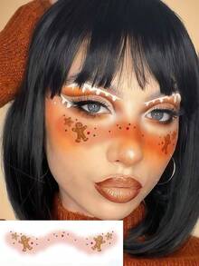 6 Sheets Santa Stickers Christmas Face Tattoos Gingerbread Man Stickers Christmas Temporary Tattoos With Snowman Heart Santa Hat Pattern For Festival Decorations Party Favor