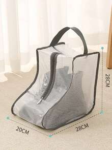 1pc Transparent Dust-Proof Shoe Bag, Large Capacity Waterproof Portable Hand-Carry Boots Storage Bag For Travel - Multicolor - View 14