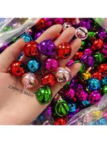 30 قطعة مجموعة أجراس نحاسية متعددة الألوان - مناسبة لعيد الميلاد، أجراس كبيرة بقطر 22 مم/0.866 بوصة، ديكور المنزل والحيوانات الأليفة، هدايا حفلات عيد الميلاد، باللون الأحمر والأخضر والذهبي والفضي