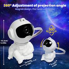 Astronaut Hugging Moon For Galaxy Night Light With 8 Modes, Remote Control & 360° Rotation - USB Powered LED Star Projector For Bedroom Decor, Game Room, Home Theater Ceiling - Perfect For Christmas & Halloween - 月亮 - 查看 6