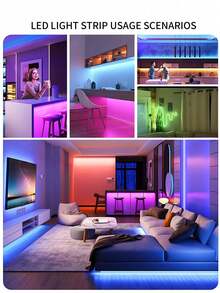 Luces de neón LED RGB con control remoto, tira de luz multicolor cambiante para decoración de dormitorio, iluminación de señal de neón flexible alimentada por USB - Multicolor - Ver 8
