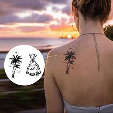 Tattoo Tech 2 Sheets Small Semi Permanent Tattoo Lasts 715 Days Temporary Tattoos Waterproof And NonReflective For Summer Beach For Arms Shoulders Unique Design - 榆樹與魚 - 查看 2