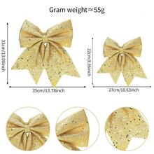 1 Set Assorted Glitter Christmas Bow Decorations - Pink/Red/Gold, Large And Small, Sizes 33cm*35cm And 22cm*27cm, Approx. 55g Each, Suitable For Holiday Decor, Home Decor, Christmas Decor, Room Decor, Winter Christmas Decor, Christmas Gifts - Multicolor - View 12