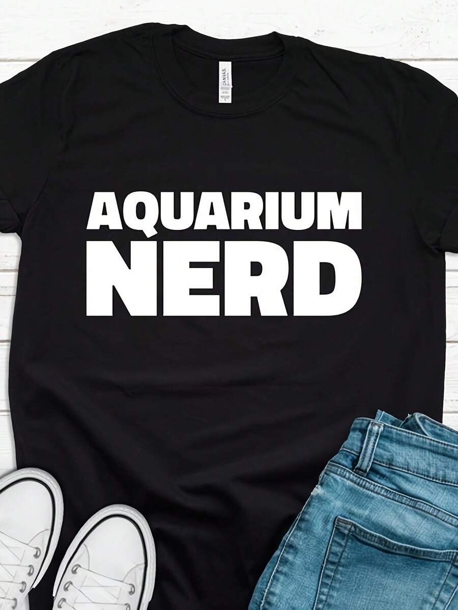 AquarI*Um Nerd S*Hirt, AquarI*Um T-S*Hirt, AquarI*Um Gift, Fish Tank S*Hirt, Fish Tank Gift, Fish Tank T-S*Hirt, Pet Fish S*Hirt, Pet Fish T1290220G Pure Cotton T-S*Hirt - Send Warmth To Your Loved Ones, A Perfect Birthday Gift And Day Surprise - 黑色8 - 查看 1