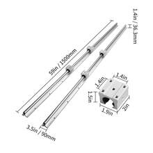 Linear Motion Set, SBR20 1500mm, Comes With Two 59 In/1500 Mm SBR20 Rails & Four SBR20UU Blocks, Ideal For DIY CNC And Automation Tasks - Silver - View 10