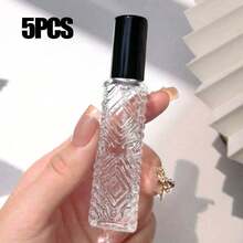 1/3pcs 12ml Exquisite Refillable Aluminum Spray Tip Glass Bottle Diamond Pattern Small Perfume Atomizer Bottle For Travel Cologne Perfume Pump Box Bottle Portable, Room, Bedroom, Daily Applicable Bottle, Perfume Bottle