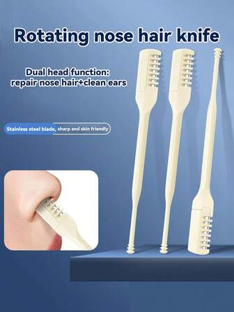 1/4/6/10/20件温和无痛鼻毛修剪器，便携式手动360°旋转，鼻毛剪，鼻孔剃刀，双头设计鼻毛刀，便携式鼻毛修复工具，用于刮鼻毛和清洁耳朵，亲肤面部脱毛工具，精确修剪，男女适用，情人节和生日礼物