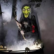 1pc Scary Old Witch Mask - Horror Role Play Costume, Latex Lady Mask, Old Witch Outfit, Everyday Cosplay Prop