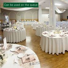 10 Pack Round Tablecloth White 120 Inch, Stain Resistant And Wrinkle Polyester Fabric, Washable Table Cover Kitchen Dining, Wedding, Buffet Table, Holiday Party