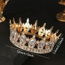 1pc Luxury Diamond Crystal Princess Bridal Crown,For Birthday Wedding Party Exquisite Elegant Women Decoration Crown Headpiece Bride's Tiara