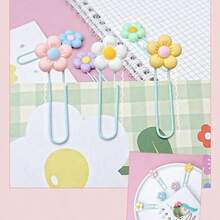 30/27/9/6/5 clipes de papel criativos em formato de flor, marcadores de página fofos de PVC, clipes de fichário para artigos de escritório e papelaria para decorar vários livros - Multicolorido - Ver 5