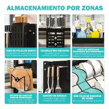 Escurridor de platos con solapa para sobre el fregadero, extensible, para encimera, con cubertero y escurridor, ahorra espacio. Organizador de platos de 3 niveles, cubertero, cesta, tabla de cortar, 6 ganchos (85 x 30 x 80 cm) - Negro - Ver 9