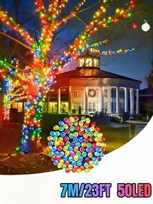 20/50/100/200 LED Solar Powered String Lights - 8 Modes, Solar Christmas Lights, IP65 Waterproof Fairy Lights, Suitable For Yard, Fence, Balcony, Party, Christmas Tree, Wedding, Garden Camping Decor, Perfect For Outdoor Christmas Garden Party (Warm White/White/Colorful/Purple) - Black - View 24
