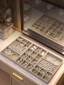 8 件套/1 个珠宝托盘珠宝展示托盘、配件盒化妆品展示架、多功能配件展示和收纳盒珠宝收纳托盘化妆品收纳盒可堆叠珠宝托盘桌面珠宝收纳和展示托盘盒大号可堆叠抽屉托盘适用于耳环项链戒指手镯吊坠口红珍珠胸针优雅便捷的卧室配饰 - 彩色 - 查看 5