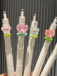 High Quality, Fresh, High-Grade, Ins Style Floral ST Pen, Neutral Pen, Limited Quality Push Pen, Student, Girl's Heart Gift Pendant.