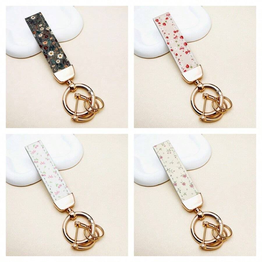 1 pieza Llavero de aleación de zinc, llavero pintado con UV creativo, de cuero PU, diseño elegante, recubrimiento antioxidante, muy adecuado para llaves de coche y de casa. Artículo exquisito para llevar contigo, para regalar a amigos y familiares. ¡Adecuado tanto para hombres como para mujeres!